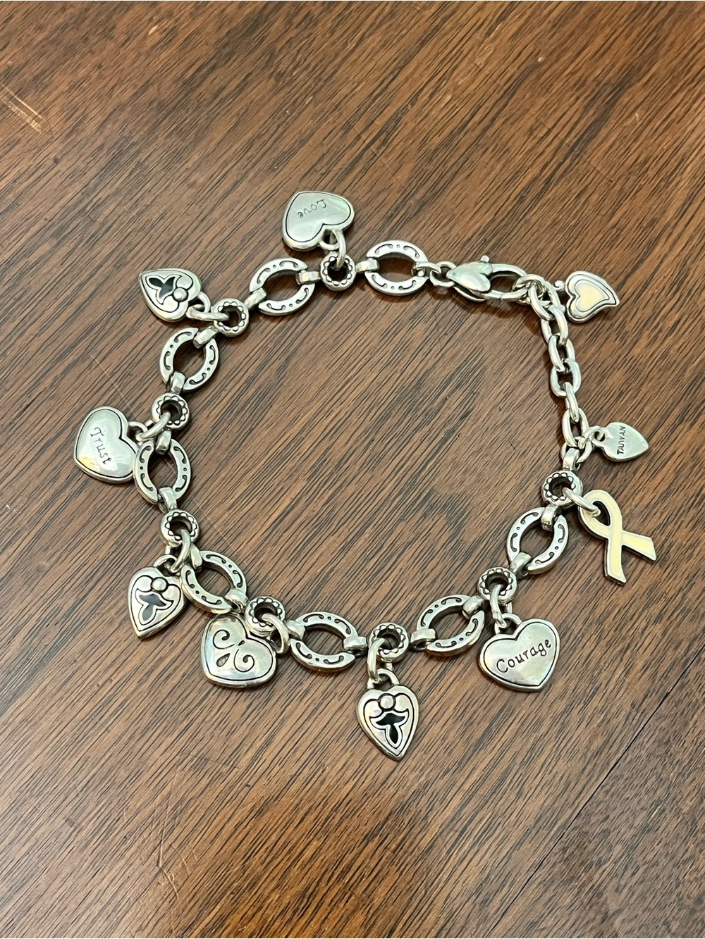 Vintage Brighton Breast Cancer Awareness Charm Bracelet
